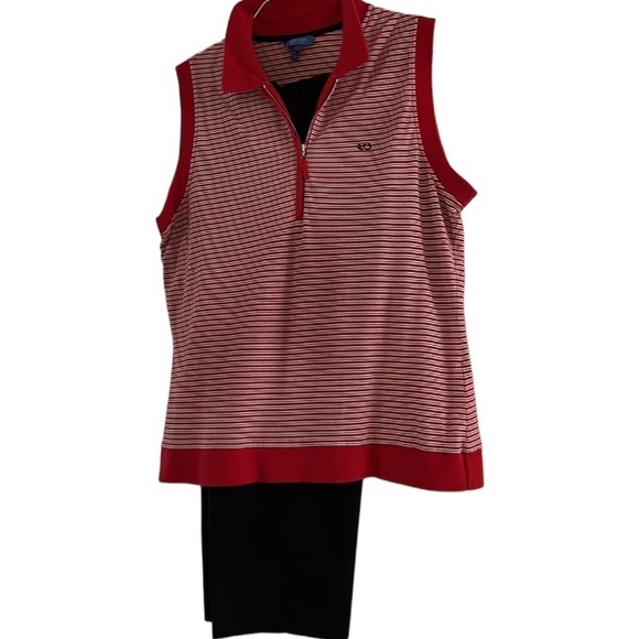 EUC “Escada” navy & red pant set. - Picture 2 of 11